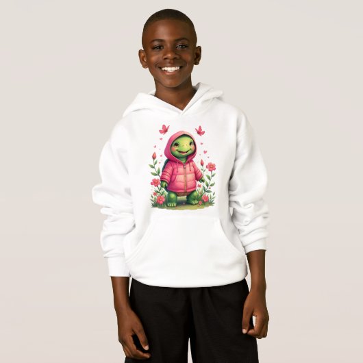 Turtle With Pink Type Of Hoodie (Voorkant volledig)