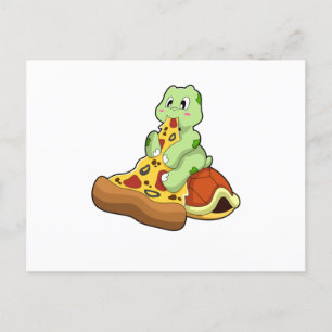 Turtle with Pizza Briefkaart