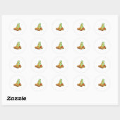 Turtle with Pizza Ronde Sticker (Vel)