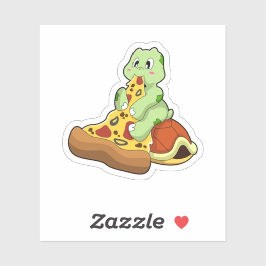 Turtle with Pizza Sticker (Vel)