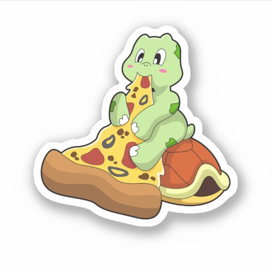 Turtle with Pizza Sticker (Voorkant)