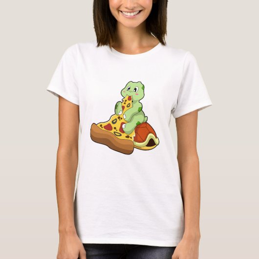 Turtle with Pizza T-shirt (Voorkant)