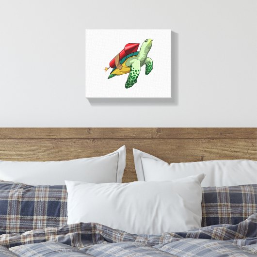 Turtle with Rocket Canvas Afdruk (Insitu (Slaapkamer))