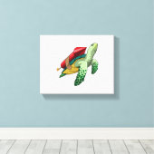 Turtle with Rocket Canvas Afdruk (Insitu (Houten vloer))
