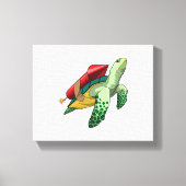 Turtle with Rocket Canvas Afdruk (Voorkant)