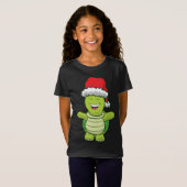 Turtle with Santa Hat Cute Turtle met kerst T-shirt (Voorkant volledig)