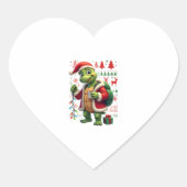 Turtle Xmas Lights Ugly Santa Turtle Christmas Tan Hart Sticker (Voorkant)