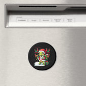 Turtle Xmas Lights Ugly Santa Turtle Christmas Tan Magneet (Insitu (Vaatwasser))