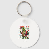 Turtle Xmas Lights Ugly Santa Turtle Christmas Tan Sleutelhanger (Voorkant)