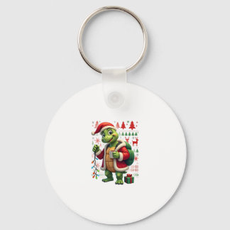 Turtle Xmas Lights Ugly Santa Turtle Christmas Tan Sleutelhanger