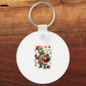 Turtle Xmas-verlichting lelijke kerstman Turtle Ke Sleutelhanger (Voorkant)