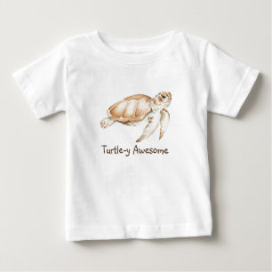 Turtle y Geweldige Turtle Fun Quote Waterverf