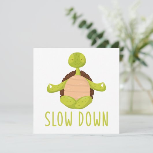Turtle Yoga Lotus Asana Meditation Zen Nirvana Gif Kaart (Staand voorkant)
