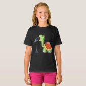 Turtle Zanger Microfoon Muziek T-shirt (Voorkant volledig)