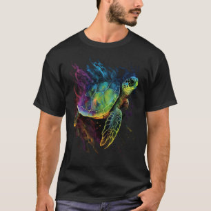 Turtle Zee Schildpadden Tie Dye Scuba Duiker Marin T-shirt