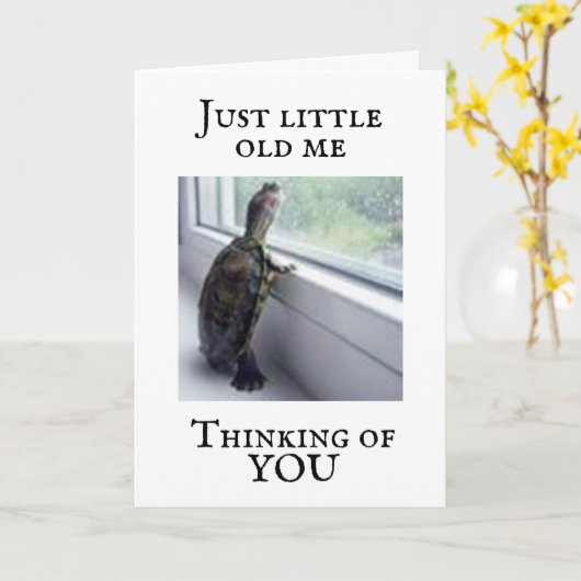 TURTLE ZEGT "IK MIST JE" KAART (Gele Bloem)