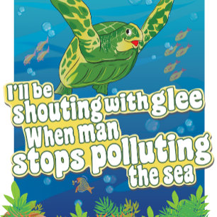 Turtle zegt... "Ik zal in de lee schoppen" Canvas Afdruk