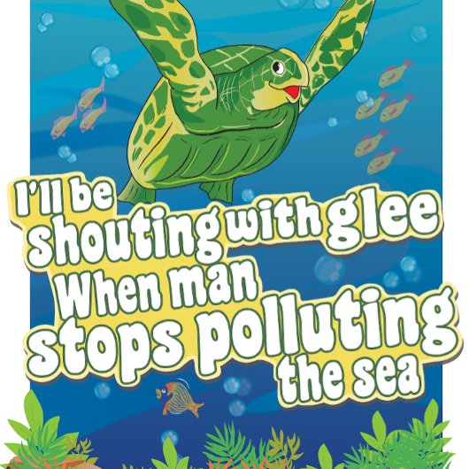 Turtle zegt... "Ik zal in de lee schoppen" Canvas Afdruk