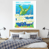 Turtle zegt... "Ik zal in de lee schoppen" Canvas Afdruk (Insitu (Slaapkamer))