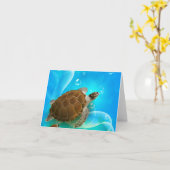 Turtle Zwemmen Notitiekaarten (Gele Bloem)