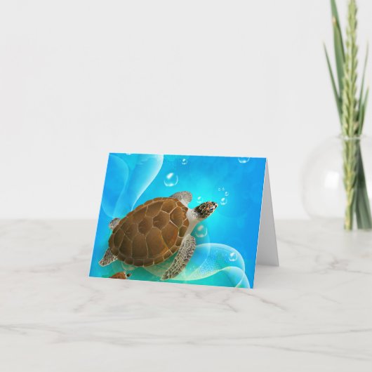 Turtle Zwemmen Notitiekaarten (Voorkant)