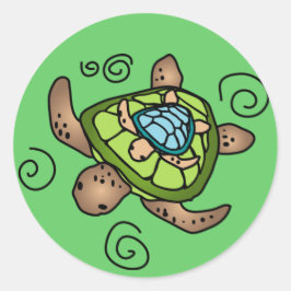 Turtleback Ride Turtle Sticker