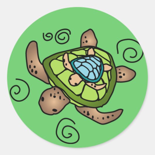 Turtleback Ride Turtle Sticker (Voorkant)