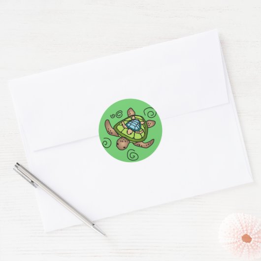 Turtleback Ride Turtle Sticker (Envelop)