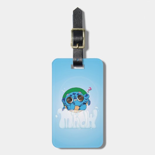 Turtlecat Graffiti Bubble's Mrow? Bagagelabel (Voorkant verticaal)