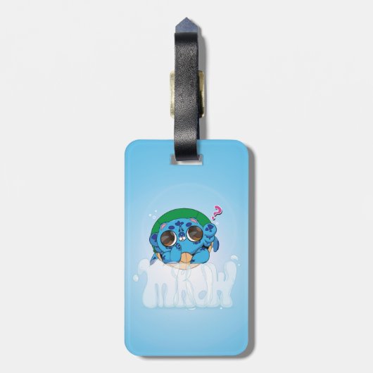 Turtlecat Graffiti Bubble's Mrow? Bagagelabel (Achterkant verticaal)