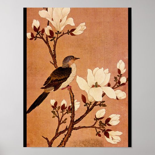 Turtledove op het Bloemen Branch_The Orient Poster (Voorkant)