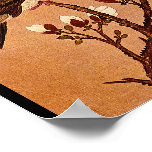 Turtledove op het Bloemen Branch_The Orient Poster (Hoek)