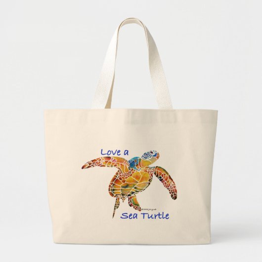 TurtleLove Grote Tote Bag (Voorkant)