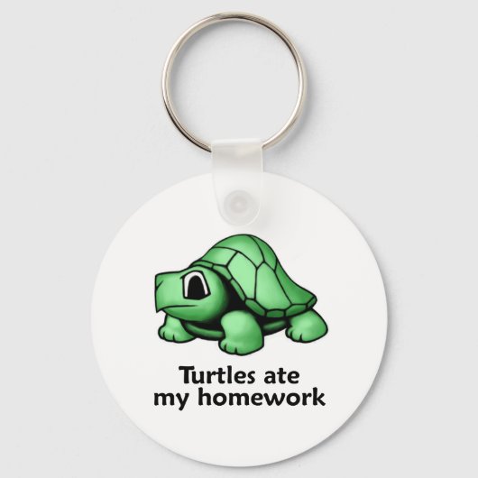 Turtles aten mijn thuiswerk op sleutelhanger (Voorkant)