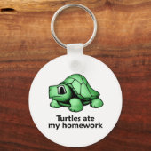 Turtles aten mijn thuiswerk op sleutelhanger (Voorkant)