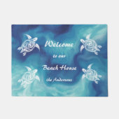 Turtles Beach House Familienaam White Blue Doormat Deurmat (Voorkant)