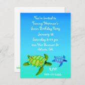 Turtles Birthday Invitation Kaart (Voorkant / Achterkant)