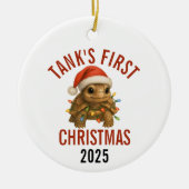 Turtle's Eerste Kerstmis 2025 Keramisch Ornament (Voorkant)