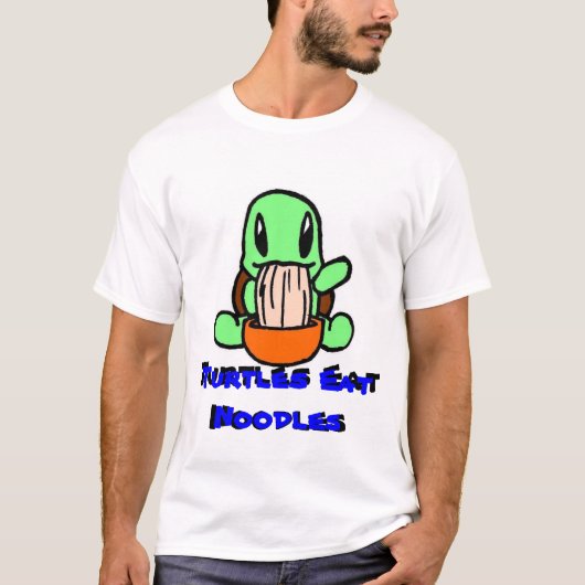Turtles eten noedels t-shirt (Voorkant)