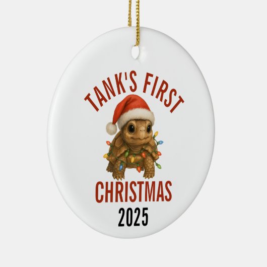 Turtle's First Christmas 2025 Keramisch Ornament (Rechts)