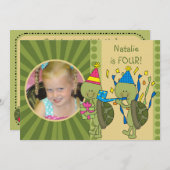 Turtles Gepersonaliseerd kinderen op zaterdag Kaart (Voorkant / Achterkant)