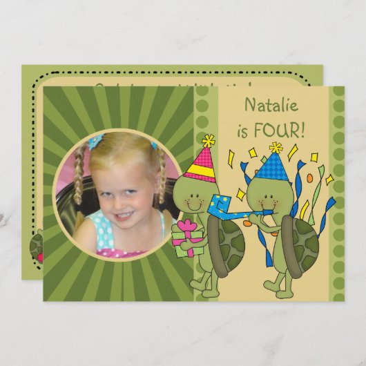 Turtles Gepersonaliseerd kinderen op zaterdag Kaart (Voorkant / Achterkant)