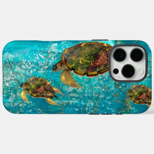 Turtles Glijden_Zee van Glas Case-Mate iPhone Case (Achterkant (horizontaal))