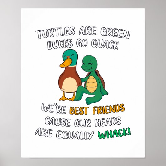 Turtles Green Ducks Quack Poster (Voorkant)