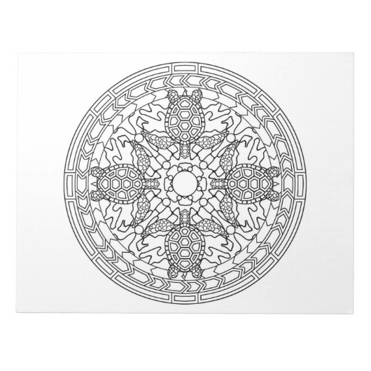 Turtles Mandala Coloring Book Pad Notitieblok (Voorkant)
