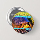 TURTLE'S PATH PIN RONDE BUTTON 5,7 CM (Voorkant /achterkant)