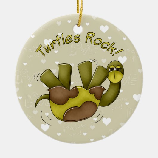 Turtles Rock-versiering Keramisch Ornament (Voorkant)