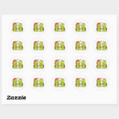 Turtles sharing coffee and smiles ronde sticker (Vel)