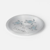 Turtles Silver | Mele Kalikimaka | Kerstmis Papieren Bordje (Gekanteld)