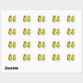 Turtles strolling hand in hand ronde sticker (Vel)